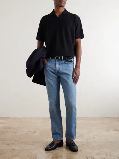 Ralph Lauren Purple Label Cotton and Cashmere-Blend Piqué Polo Shirt - Men | Thumbnail 2 Ralph Lauren Purple Label Cotton and Cashmere-Blend Piqué Polo Shirt - Men | Thumbnail 2