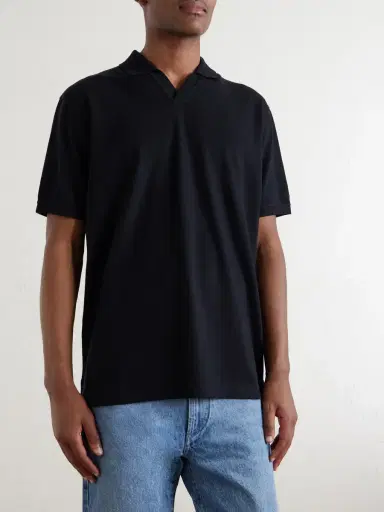 Ralph Lauren Purple Label Cotton and Cashmere-Blend Piqué Polo Shirt - Men | Thumbnail 3 Ralph Lauren Purple Label Cotton and Cashmere-Blend Piqué Polo Shirt - Men | Thumbnail 3