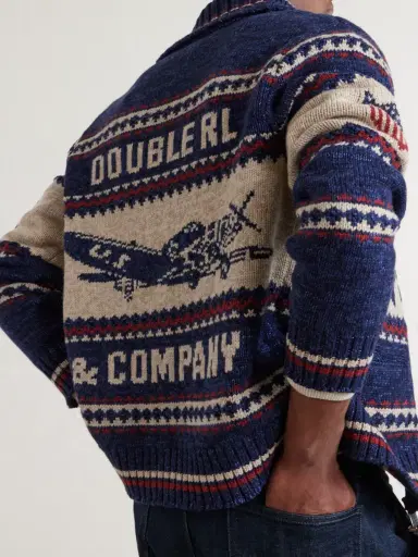 RRL Shawl-Collar Cotton, Wool and Linen-Blend Jacquard Cardigan - Men | Thumbnail 5 RRL Shawl-Collar Cotton, Wool and Linen-Blend Jacquard Cardigan - Men | Thumbnail 5