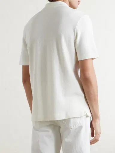 MR P. Organic Cotton and Linen-Blend Piqué Polo Shirt - Men | Thumbnail 4 MR P. Organic Cotton and Linen-Blend Piqué Polo Shirt - Men | Thumbnail 4