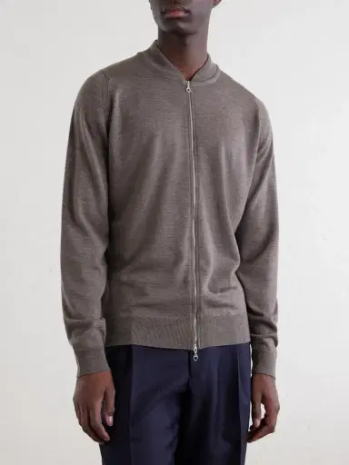 John Smedley Maclean Merino Wool Zip-Up Sweater - Men | Thumbnail 3 John Smedley Maclean Merino Wool Zip-Up Sweater - Men | Thumbnail 3