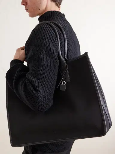 Tom Ford East-West Leather-Trimmed Cotton-Canvas Tote Bag - Men | Thumbnail 3 Tom Ford East-West Leather-Trimmed Cotton-Canvas Tote Bag - Men | Thumbnail 3