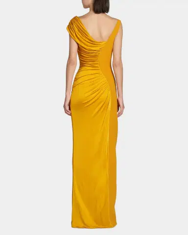 Versace Draped Vicose Liquid Jersey Slit Gown | Thumbnail 3 Versace Draped Vicose Liquid Jersey Slit Gown | Thumbnail 3