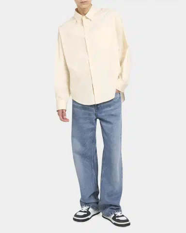 AMI PARIS Men's Faded Denim Wide-Leg Jeans | Thumbnail 2 AMI PARIS Men's Faded Denim Wide-Leg Jeans | Thumbnail 2