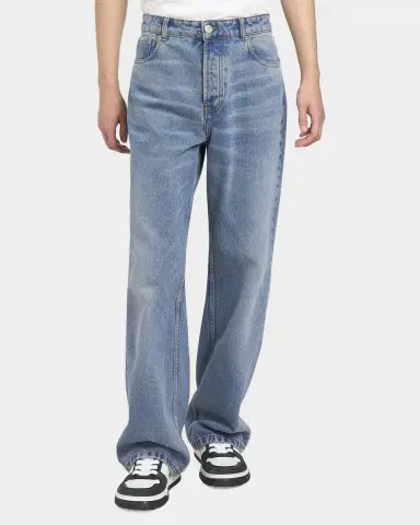 AMI PARIS Men's Faded Denim Wide-Leg Jeans | Thumbnail 4 AMI PARIS Men's Faded Denim Wide-Leg Jeans | Thumbnail 4