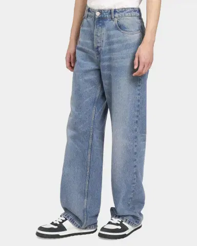 AMI PARIS Men's Faded Denim Wide-Leg Jeans | Thumbnail 6 AMI PARIS Men's Faded Denim Wide-Leg Jeans | Thumbnail 6