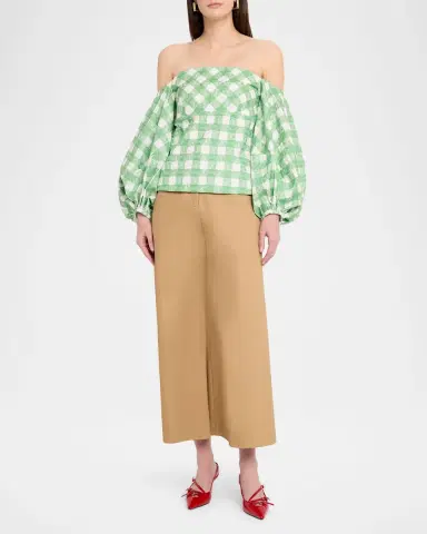 Rosie Assoulin Balloon-Sleeve Empire Off-The-Shoulder Top | Thumbnail 2 Rosie Assoulin Balloon-Sleeve Empire Off-The-Shoulder Top | Thumbnail 2