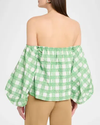 Rosie Assoulin Balloon-Sleeve Empire Off-The-Shoulder Top | Thumbnail 3 Rosie Assoulin Balloon-Sleeve Empire Off-The-Shoulder Top | Thumbnail 3