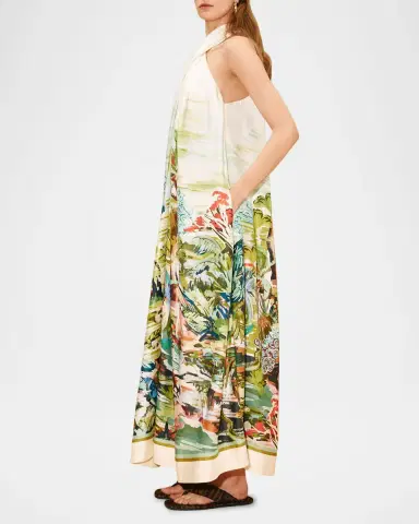 ALÉMAIS Jungle Boogie Silk Twill Maxi Dress | Thumbnail 4 ALÉMAIS Jungle Boogie Silk Twill Maxi Dress | Thumbnail 4