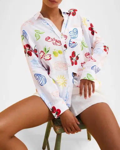 Rails x Giadzy Charli Antipasti Long-Sleeve Linen Shirt | Thumbnail 5 Rails x Giadzy Charli Antipasti Long-Sleeve Linen Shirt | Thumbnail 5