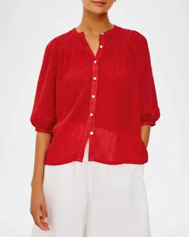 Rails x Giadzy Theia Embroidered Linen Blouse | Thumbnail 4 Rails x Giadzy Theia Embroidered Linen Blouse | Thumbnail 4