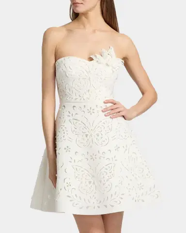 BADGLEY MISCHKA Strapless 3D Floral A-Line Mini Dress | Thumbnail 4 BADGLEY MISCHKA Strapless 3D Floral A-Line Mini Dress | Thumbnail 4