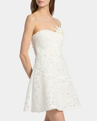 BADGLEY MISCHKA Strapless 3D Floral A-Line Mini Dress | Thumbnail 7 BADGLEY MISCHKA Strapless 3D Floral A-Line Mini Dress | Thumbnail 7