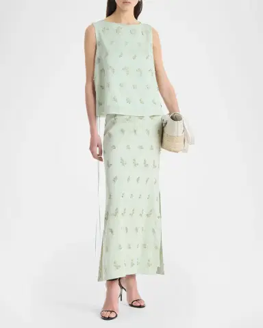 Altuzarra Siggi Embroidered Side-Tie Top | Thumbnail 2 Altuzarra Siggi Embroidered Side-Tie Top | Thumbnail 2