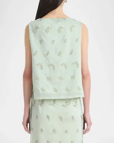 Altuzarra Siggi Embroidered Side-Tie Top | Thumbnail 3 Altuzarra Siggi Embroidered Side-Tie Top | Thumbnail 3
