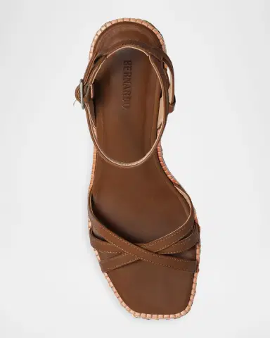 Bernardo 95mm Cairo Embroidered Raffia and Leather Wedge Sandals | Thumbnail 4 Bernardo 95mm Cairo Embroidered Raffia and Leather Wedge Sandals | Thumbnail 4