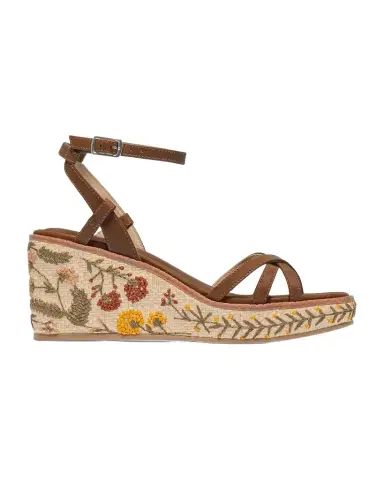 Bernardo 95mm Cairo Embroidered Raffia and Leather Wedge Sandals | Thumbnail 1 Bernardo 95mm Cairo Embroidered Raffia and Leather Wedge Sandals | Thumbnail 1