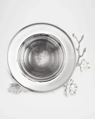 Michael Aram Silver Orchid Caviar Dish with Spoon | Thumbnail 4 Michael Aram Silver Orchid Caviar Dish with Spoon | Thumbnail 4