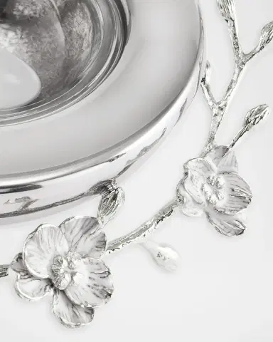 Michael Aram Silver Orchid Caviar Dish with Spoon | Thumbnail 6 Michael Aram Silver Orchid Caviar Dish with Spoon | Thumbnail 6