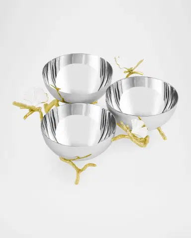 Michael Aram Butterfly Gingko Gold Triple Bowl | Thumbnail 3 Michael Aram Butterfly Gingko Gold Triple Bowl | Thumbnail 3
