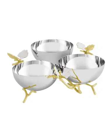 Michael Aram Butterfly Gingko Gold Triple Bowl | Thumbnail 1 Michael Aram Butterfly Gingko Gold Triple Bowl | Thumbnail 1