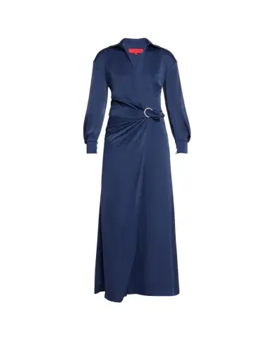 Halston Ivon Faux-Wrap Charmeuse Gown | Thumbnail 1 Halston Ivon Faux-Wrap Charmeuse Gown | Thumbnail 1