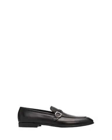 Ferragamo Men's Terence Calfskin Gancini Saddle-Strap Loafers | Thumbnail 1 Ferragamo Men's Terence Calfskin Gancini Saddle-Strap Loafers | Thumbnail 1