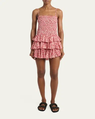 Etoile Isabel Marant Elodie Floral-Print Smocked Ruffle Mini Dress | Thumbnail 2 Etoile Isabel Marant Elodie Floral-Print Smocked Ruffle Mini Dress | Thumbnail 2