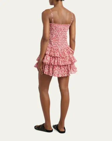 Etoile Isabel Marant Elodie Floral-Print Smocked Ruffle Mini Dress | Thumbnail 3 Etoile Isabel Marant Elodie Floral-Print Smocked Ruffle Mini Dress | Thumbnail 3