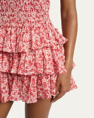 Etoile Isabel Marant Elodie Floral-Print Smocked Ruffle Mini Dress | Thumbnail 5 Etoile Isabel Marant Elodie Floral-Print Smocked Ruffle Mini Dress | Thumbnail 5