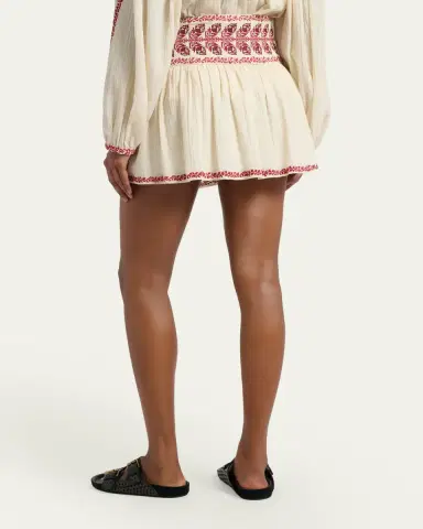 Etoile Isabel Marant Picadilia Embroidered Cotton Gauze Mini Skirt | Thumbnail 3 Etoile Isabel Marant Picadilia Embroidered Cotton Gauze Mini Skirt | Thumbnail 3