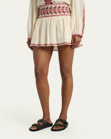 Etoile Isabel Marant Picadilia Embroidered Cotton Gauze Mini Skirt | Thumbnail 4 Etoile Isabel Marant Picadilia Embroidered Cotton Gauze Mini Skirt | Thumbnail 4
