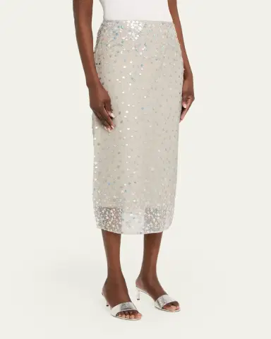 BERNADETTE Roxane Star Embroidered Silk Midi Skirt | Thumbnail 4 BERNADETTE Roxane Star Embroidered Silk Midi Skirt | Thumbnail 4
