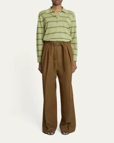 Dries Van Noten Tuno Striped Wool Polo Sweater | Thumbnail 2 Dries Van Noten Tuno Striped Wool Polo Sweater | Thumbnail 2
