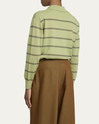 Dries Van Noten Tuno Striped Wool Polo Sweater | Thumbnail 3 Dries Van Noten Tuno Striped Wool Polo Sweater | Thumbnail 3