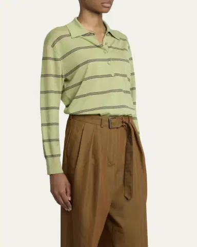 Dries Van Noten Tuno Striped Wool Polo Sweater | Thumbnail 4 Dries Van Noten Tuno Striped Wool Polo Sweater | Thumbnail 4
