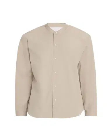OFFICINE GÉNÉRALE Men's Poplin Band-Collar Button-Down Shirt | Thumbnail 1 OFFICINE GÉNÉRALE Men's Poplin Band-Collar Button-Down Shirt | Thumbnail 1