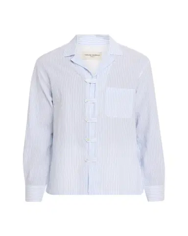 OFFICINE GÉNÉRALE Men's Seersucker Tab-Placket Overshirt | Thumbnail 1 OFFICINE GÉNÉRALE Men's Seersucker Tab-Placket Overshirt | Thumbnail 1