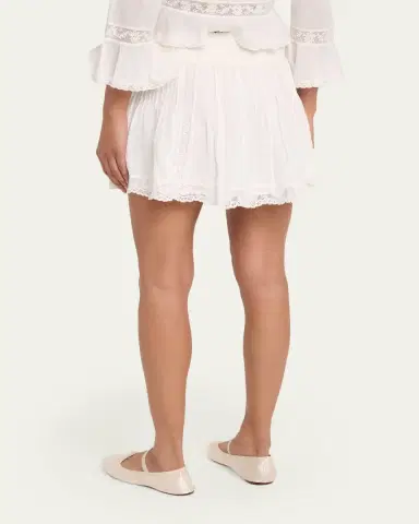LoveShackFancy Solena Cotton Victorian Mini Skirt | Thumbnail 3 LoveShackFancy Solena Cotton Victorian Mini Skirt | Thumbnail 3