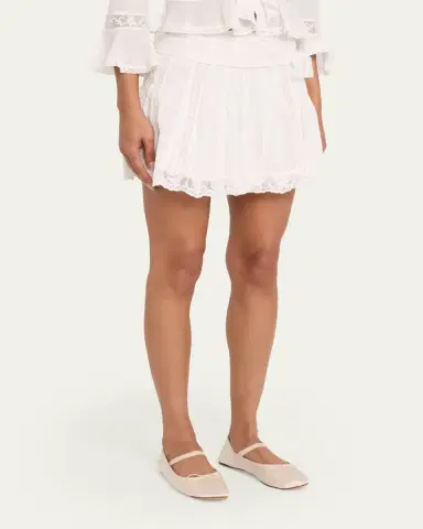 LoveShackFancy Solena Cotton Victorian Mini Skirt | Thumbnail 4 LoveShackFancy Solena Cotton Victorian Mini Skirt | Thumbnail 4