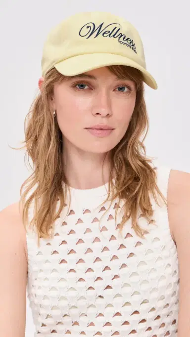 Sporty & Rich Avenue Cap Almond Dark Navy One Size | Thumbnail 3 Sporty & Rich Avenue Cap Almond Dark Navy One Size | Thumbnail 3