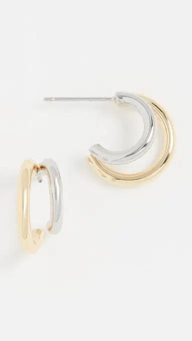 Shashi Gemini Hoops Gold/Silver | Thumbnail 2 Shashi Gemini Hoops Gold/Silver | Thumbnail 2