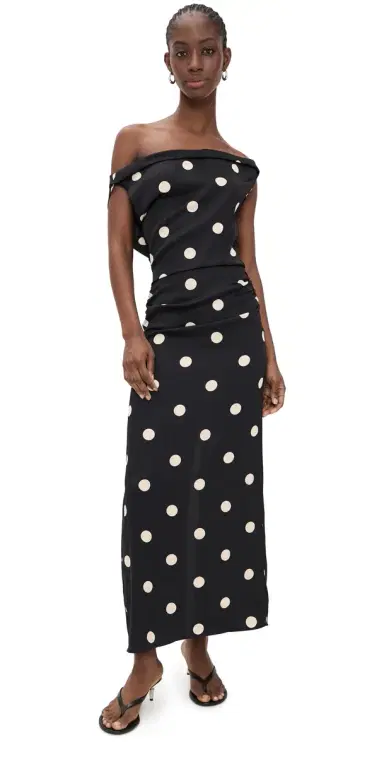 Lioness weetheart Maxi Dress Noir Polka | Thumbnail 1 Lioness weetheart Maxi Dress Noir Polka | Thumbnail 1