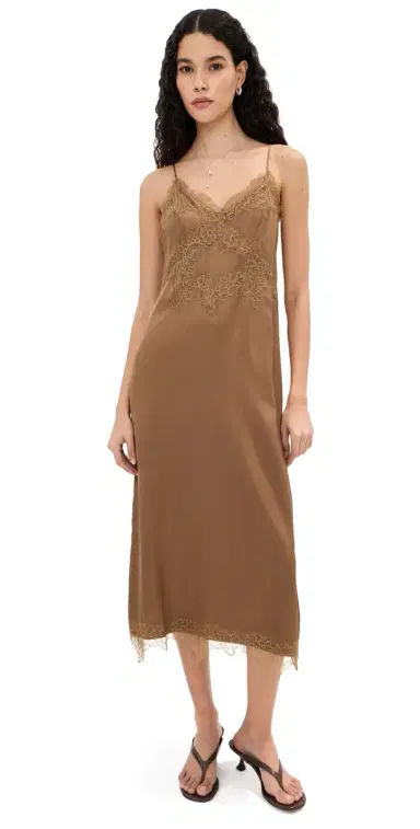 LE BOP Amara atin Dress Hazelnut | Thumbnail 1 LE BOP Amara atin Dress Hazelnut | Thumbnail 1