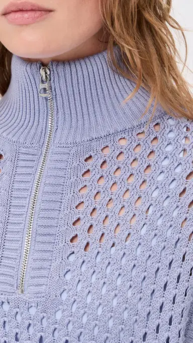 Varley Gaines Half Zip Knit Top Thistle Down | Thumbnail 6 Varley Gaines Half Zip Knit Top Thistle Down | Thumbnail 6
