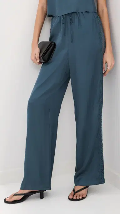 LE BOP Lauren atin Pants Navy | Thumbnail 2 LE BOP Lauren atin Pants Navy | Thumbnail 2