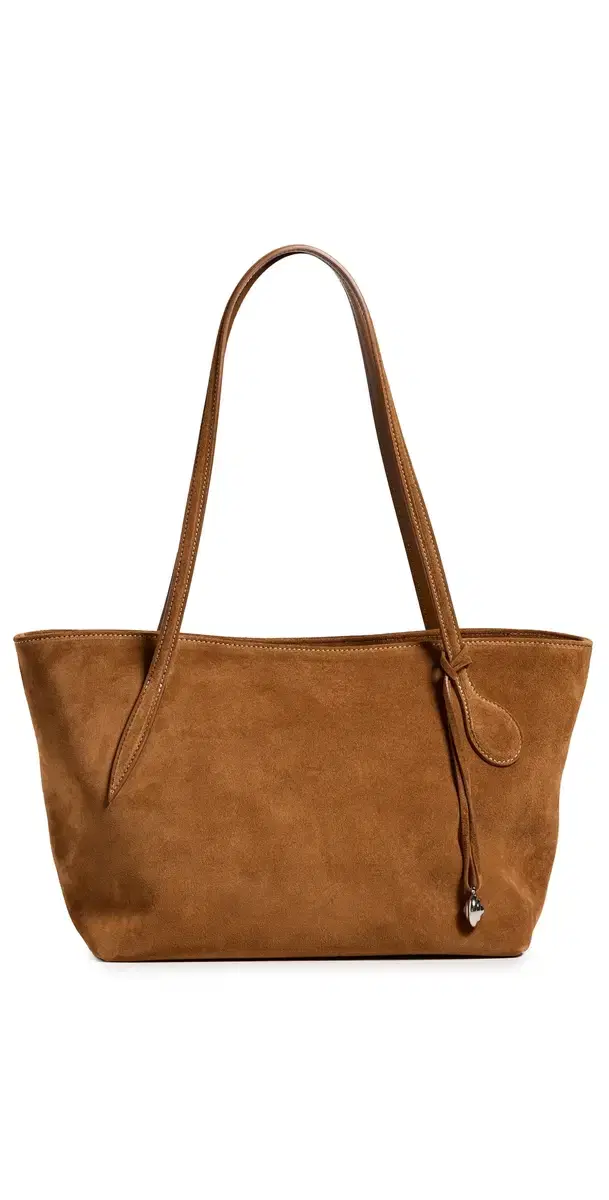 Sprout Suede Midi Tote Bag Saddle Brown Silver Charm One Size Sprout Suede Midi Tote Bag Saddle Brown Silver Charm One Size