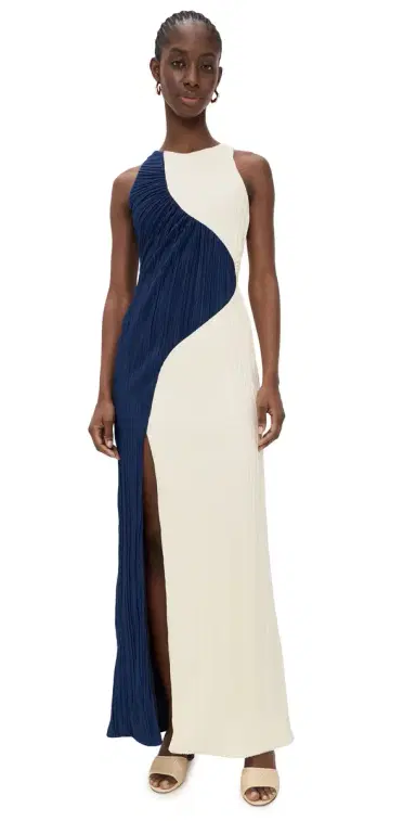 Maylé Vásquez Lunares Maxi Dress Midnight Blue/Off White | Thumbnail 1 Maylé Vásquez Lunares Maxi Dress Midnight Blue/Off White | Thumbnail 1