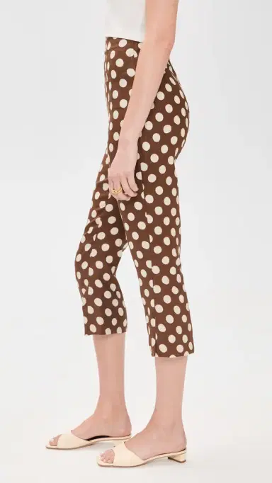 Faithfull Valeria Linen Capri Pants Cioccolato Dot | Thumbnail 4 Faithfull Valeria Linen Capri Pants Cioccolato Dot | Thumbnail 4