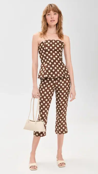Faithfull Valeria Linen Capri Pants Cioccolato Dot | Thumbnail 5 Faithfull Valeria Linen Capri Pants Cioccolato Dot | Thumbnail 5